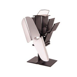 HS Flamingo Ventilátor na kachle 2lopatkový, strieborný, 108 x 157 x 223 mm