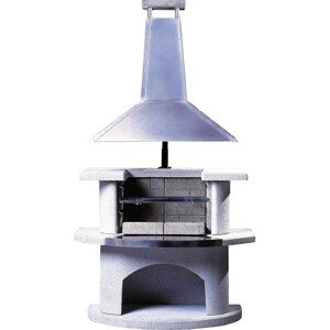 Buschbeck Záhradný grilovací krb Venedig s nerez komínom, 110 x 65 x 197 cm