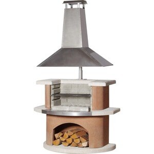 Buschbeck Záhradný grilovací krb Kampen s nerez komínom, 110 x 65 x 197 cm