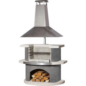 Buschbeck Záhradný grilovací krb Zürich s nerez komínom, 110 x 65 x 197 cm