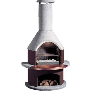 Buschbeck Záhradný grilovací krb Rondo, hnedá/biela, 115 x 70 x 208 cm