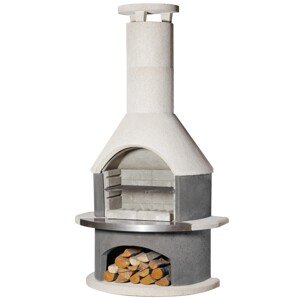 Buschbeck Záhradný grilovací krb Wellington, antracit/biela, 115 x 70 x 208 cm