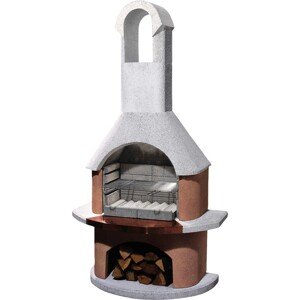 Buschbeck Záhradný grilovací krb Toscana, terakota/biela, 110 x 65 x 203 cm