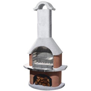 Buschbeck Záhradný grilovací krb Davos, terakota/biela,  110 x 65 x 210 cm