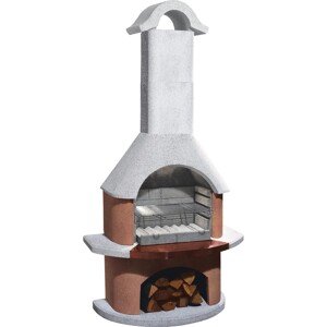 Buschbeck Záhradný grilovací krb Nizza/Bologna, terakot/biela, 110 x 65 x 210 cm