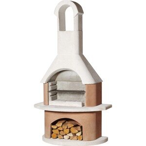 Buschbeck Záhradný grilovací krb Bali, biela/terakota, 110 x 65 x 203 cm