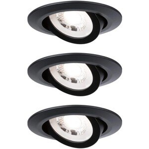 Paulmann LED vstavaný reflektor čierny matný 6W 450 lm 3000 K 3 ks pr. 82 x 29mm