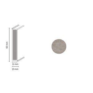 Döllken Profiles Lišta CUBU Stone & Style 2816 svetlo sivá 60 x 13 x 2500 mm