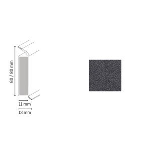 Döllken Profiles Lišta EP 60/13 flex life 2584 bridlica sivá 60 x 13 x 2500 mm