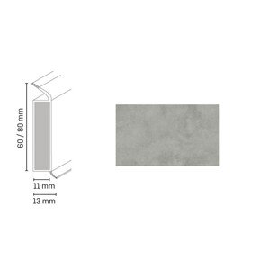 Döllken Profiles Lišta EP 60/13 flex life 3096 lanková sivá 60 x 13 x 2500 mm