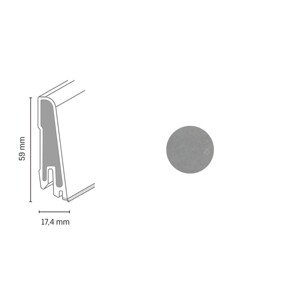 Döllken Profiles Soklová lišta USL 60 Clip 2682 korzika 59x17,4x2500mm