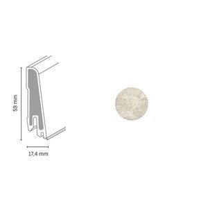Döllken Profiles Soklová lišta USL 60 Clip 2684 malta 59x17,4x2500mm