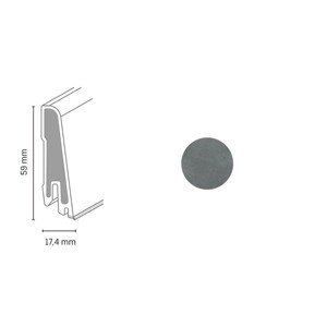 Döllken Profiles Soklová lišta USL 60 Clip 2688 sizilien 59x17,4x2500mm