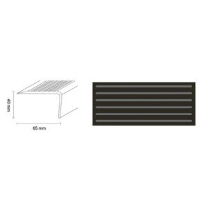 Döllken Profiles Schodisková hrana TKNG A 65/A 65 0110 čierna 65 x 40 x 1250 mm