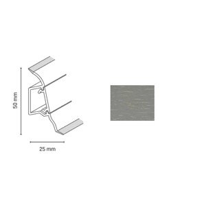 Döllken Profiles Lišta SLK 50 0146 sivá 50 x 25 x 2500 mm