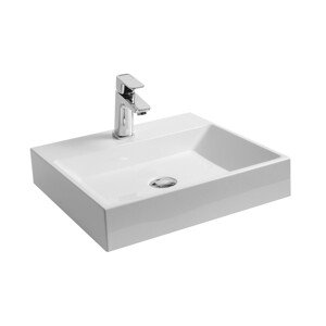 Ravak Umývadlo bez prepadu Natural 500, liaty mramor, biela, 50 x 45 cm