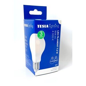 Teslá LED žiarovka Filament Bulb Milky A60, E27, 7,2 W, 230V, 806lm, 4000K, 360°