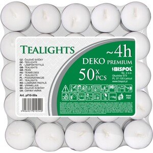Bispol Čajové sviečky biele 50 ks