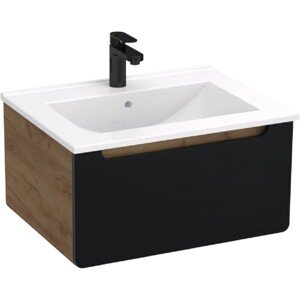 A-Interiéry Kúpeľňová skrinka Luna CD 60-1Z s keramickým umývadlom 60 cm, čierna