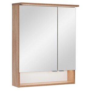 A-Interiéry Zrkadlová skrinka s LED osvetlením Doria N 60 ZS, dub country