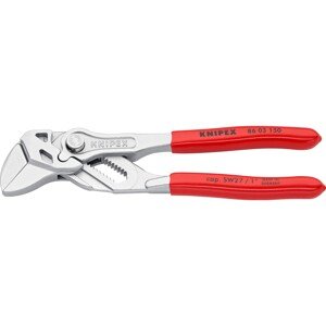 Knipex Mini kliešťový kľúč, chrómovaný povrch, rukoväť potiahnutá plastom 150 mm