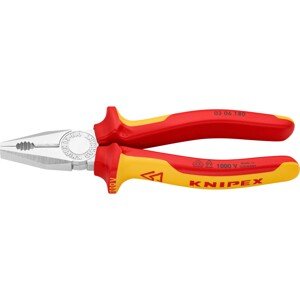 Knipex Kombinované kliešte, chrómované, izolované viaczl. návleky, VDE, 180 mm