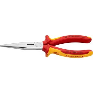 Knipex Polguľaté kliešte s čepieľkami chróm izol.viaczložkové návleky VDE 200 mm