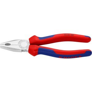Knipex Kombinované kliešte, chrómované, viaczložkové návleky, 180 mm