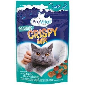 PreVital Crispy Mix Maškrty pre mačky s lososom, pstruhom a sleďom 60 g