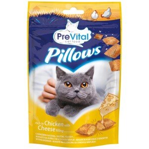 PreVital Pillows Vankúšiky pre mačky bohaté na kuracie so syrovou náplňou 60 g