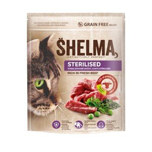 Shelma Bezobilné granule pre mačky STERILISED s čerstvým hovädzím 750 g