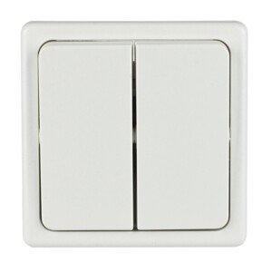 SEZ Dvojitý striedavý prepínač r. 6 + 6 Standard, 10 A - 250 V, biely