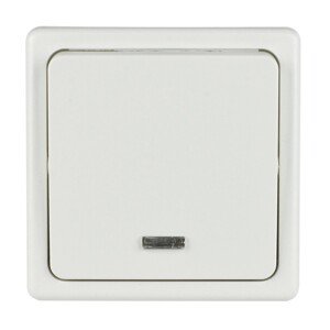 SEZ Tlačidlo 1/0 Standard, so signalizáciou, 10 A - 250 V, biele