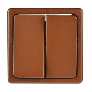 SEZ Dvojitý striedavý prepínač r. 6 + 6 Standard, 10 A - 250 V, škoricový