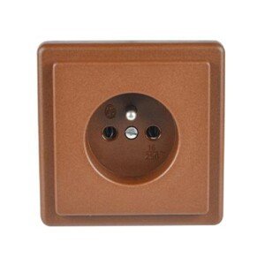 SEZ Jednoduchá zásuvka Štandard, 16 A - 250 V, škoricová