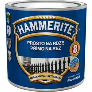 Hammerite Priamo na hrdzu farba na železné kovy hladká strieborná 0,25 l
