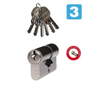 Richter Czech EURO Secure Bezpečnostná vložka 40/50, 6 kľúčov, matný nikel