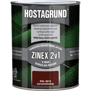 Hostagrund Farba na pozink 2v1 Zinex S2820 RAL 8012 červenohnedá 600 ml
