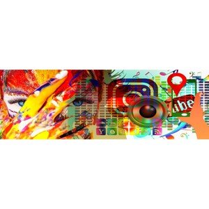 Bondecor Obraz, tlačené plátno Abstrakt 50 x 150 cm