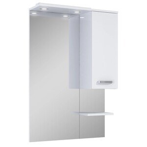 Maximus Zrkadlo + nástenná skrinka a LED panel biela, 70 cm