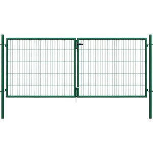 Dvojkrídlová brána Classic z jednoduchého zváraného pletiva zelená 100 x 300 cm