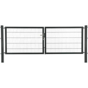 Dvojkrídlová brána Premium z dvojitého zváraného pletiva pozink. 120 x 300 cm