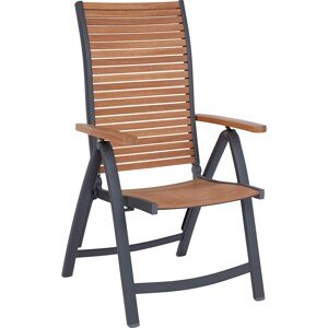 OBI Záhradná skladacia stolička Bonlee hliník/eukaly.drevo 109,3 x 71,7 x 59,7cm