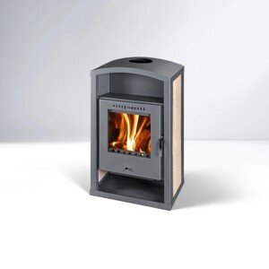 THORMA Krbové kachle HÖRBY S, sivá/piesková keramika, 55,8 x 37,5 x 92,2 cm