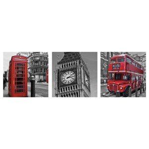 Bondecor 3dielna súprava obrazov Londýn 30 x 90 cm