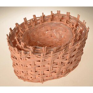 EverGreen Obaly na kvety slamené koše, oranžová, súprava 3 ks