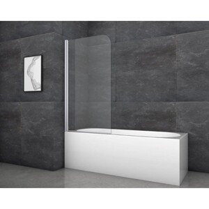 Aurlane Skladacia vaňová zástena Silver Classic 80 cm x 140 cm chróm 1-krídlová