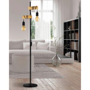 Eglo Stojanové svietidlo Townshend 2-ramenné čierno-hnedé