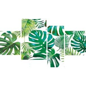 Bondecor 4dielna súprava obrazov Listy 70 x 100 cm