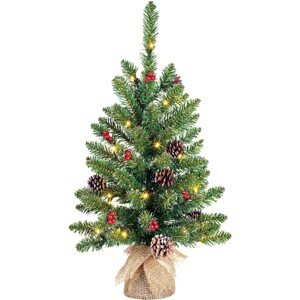 Black Box Trees Umelý vianočný stromček Creston juta, efekt námrazy 20 LED,60 cm